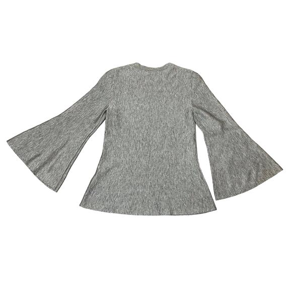 Hobbs London Long Sleeve Top Bell Sleeves Flared Hem Gray Viscose Wool - Size XS - Picture 7 of 8